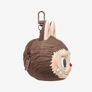 LABUBU Silikon-Kopfhörer, braune Tasche